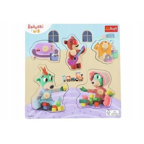 Puzzle mini drewniane Bobaski i Miś 61621