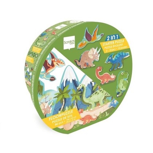 Puzzle podłogowe i pierwsze puzzle 2w1 Dinozaury