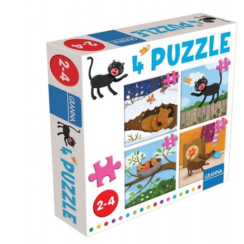 Puzzle z kotem 4 ,6,9,12 elementów