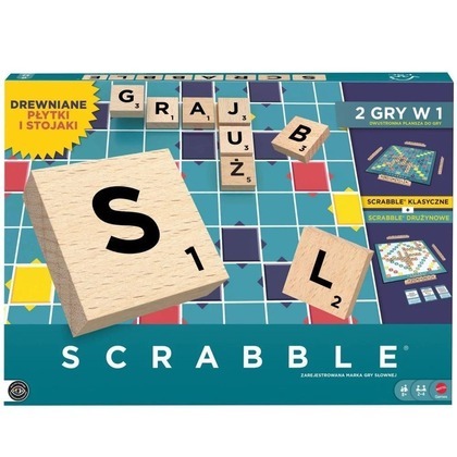 Scrabble Drewniane płytki i stojaki Rodzinna gra