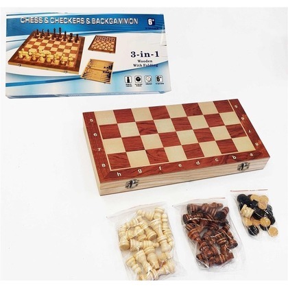 Szachy drewniane 2w1