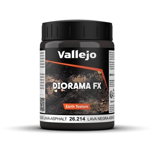 Vallejo: 26.214 - Diorama FX - Earth Textures - Black Lava-Asphalt (200 ml)