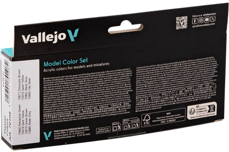 Vallejo: 70.108 - Model Color Set - Panzer Colors (8 x 18 ml)