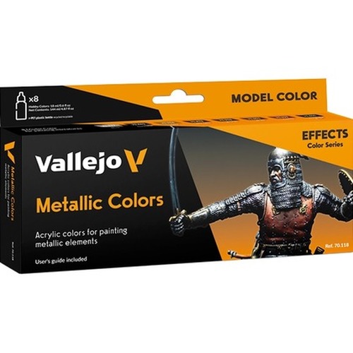 Vallejo: 70.118 - Model Color - Effects - Metallic Colors (8 x 18 ml)