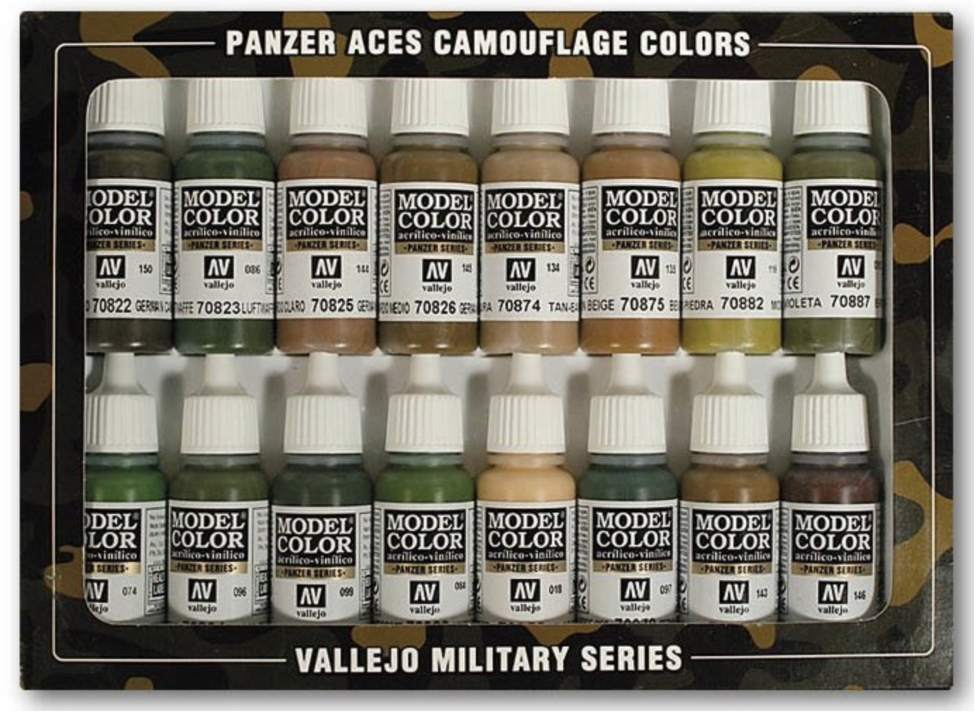 Vallejo: 70.179 - Panzer Aces - Camouflage Colors (16 x 17 ml)