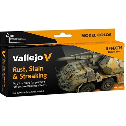 Vallejo: 70.183 - Model Color - Effects - Rust, Stains & Streaking (8 x 18 ml)