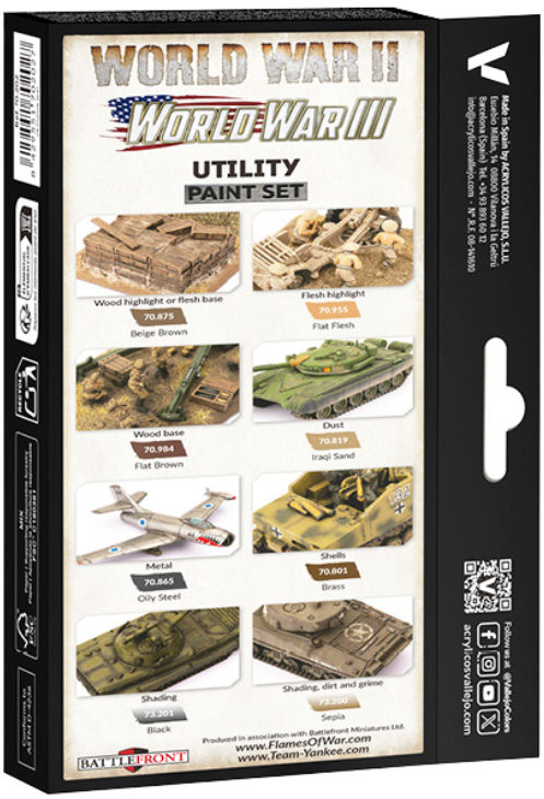 Vallejo: 70.201 - Utility Paint Set WWII & WWIII (8 x 18 ml)