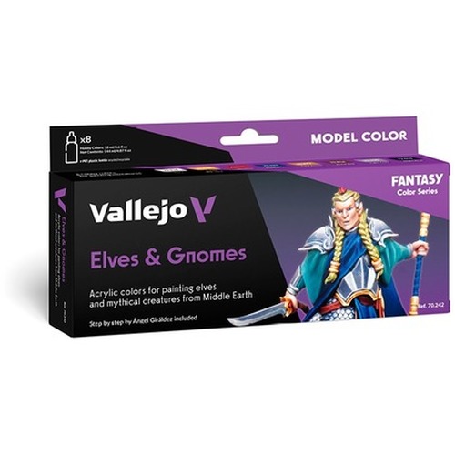 Vallejo: 70.242 - Model Color - Fantasy - Elves & Gnomes (8x18 ml)