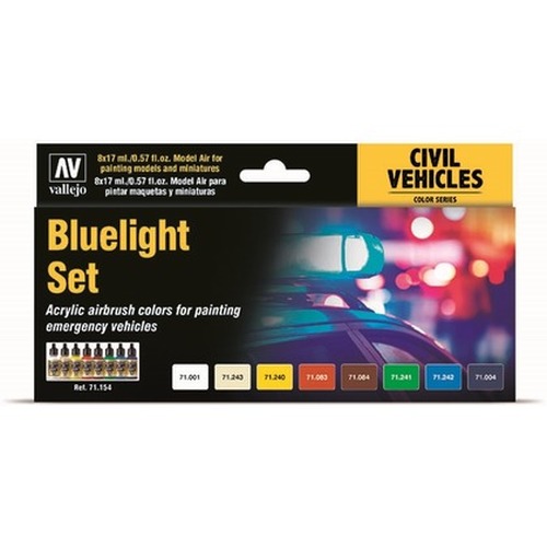 Vallejo: 71.154 - Civil Vehicles - Bluelight Set (8x17 ml)