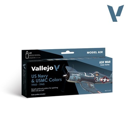 Vallejo: 71.157 - Model Air - Air War - US Navy & USMC Colors 1940-1945 (8x18 ml)
