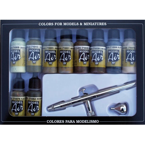 Vallejo: 71.168 - Model Air - Camouflage Colors & Airbrush (10x17 ml)