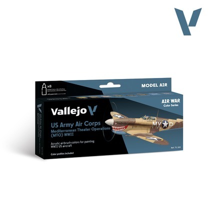 Vallejo: 71.183 - Model Air - Air War - US Army Air Corps - Mediterranean Theater Operations (MTO) WWII (8x18 ml)