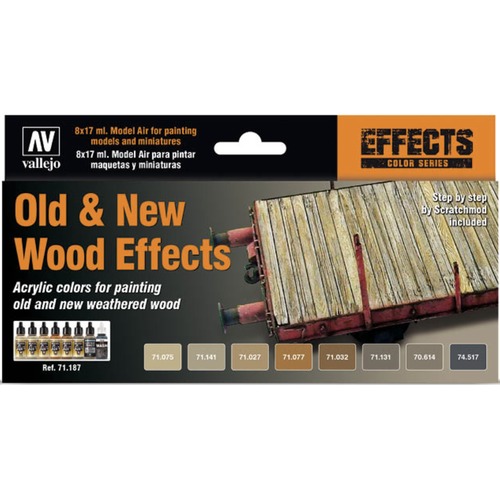 Vallejo: 71.187 - Model Air - Effects - Old & New Wood Effects (8x17 ml)