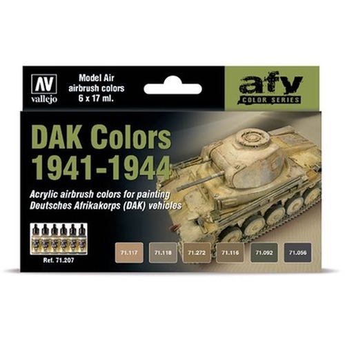 Vallejo: 71.207 - AFV - DAK Colors 1941-1944 (6x17 ml)