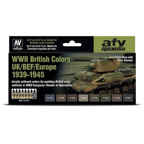 Vallejo: 71.614 - AFV - WWII British Colors UK/BEF/Europe 1939-1945 (8x17 ml)