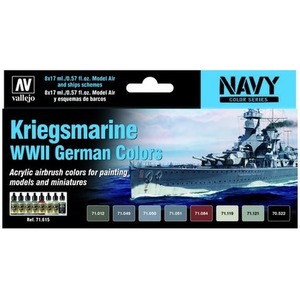 Vallejo: 71.615 - Navy - Kriegsmarine WWII German Colors (8x17 ml)
