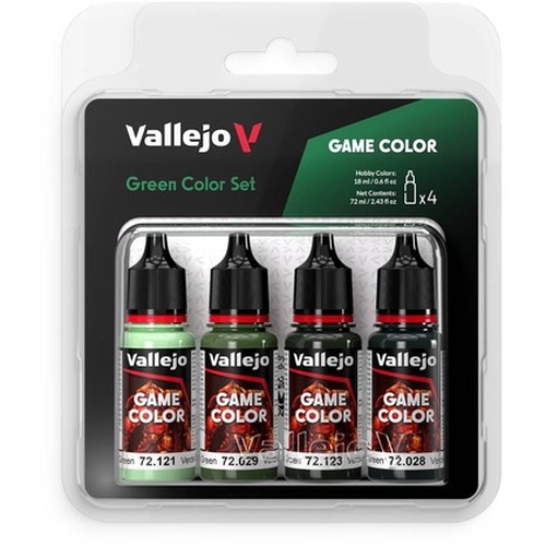 Vallejo: 72.384 - Game Color - Green Color Set (4 x 18 ml)