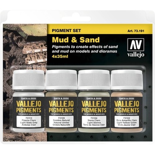 Vallejo: 73.191 - Pigment Set - Mud & Sand (4x35 ml)