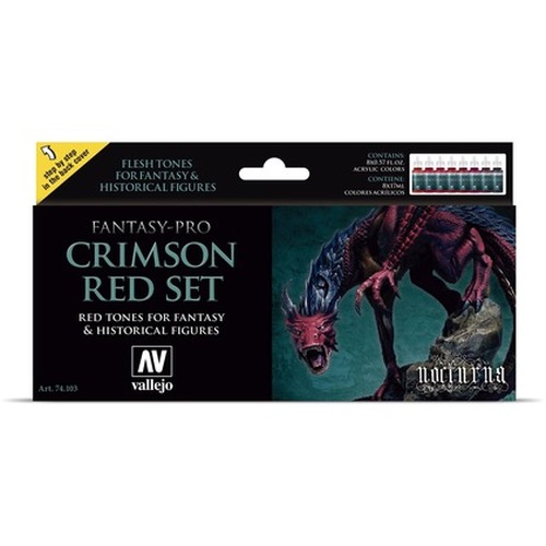 Vallejo: 74.103 - Fantasy-Pro - Crimson Red Set (8x17 ml)