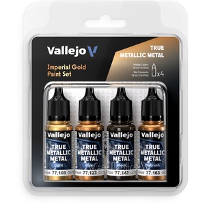 Vallejo: 77.252 - True Metallic Metal - Imperial Gold Paint Set