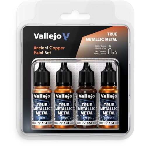 Vallejo: 77.253 - True Metallic Metal - Ancient Copper Paint Set