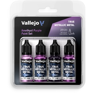 Vallejo: 77.255 - True Metallic Metal - Amethyst Purple Paint Set