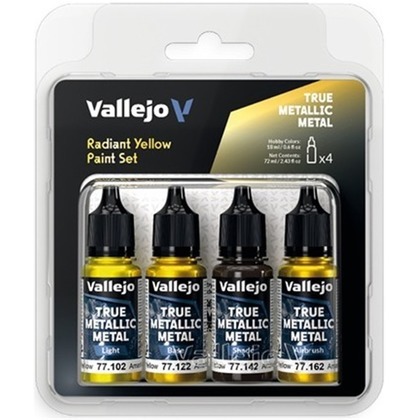 Vallejo: 77.259 - True Metallic Metal - Radiant Yellow Paint Set (4)