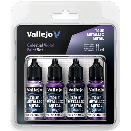 Vallejo: 77.262 - True Metallic Metal - Celestial Violet Paint Set (4)