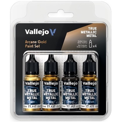 Vallejo: 77.268 - True Metallic Metal - Arcane Gold Paint Set (4)