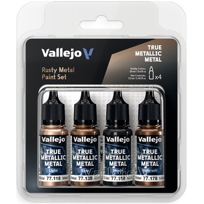 Vallejo: 77.269 - True Metallic Metal - Rusty Metal Paint Set (4)
