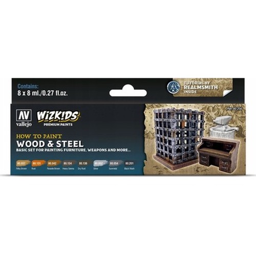 Vallejo: 80.256 - Wizkids - Wood & Steel (8x8 ml)