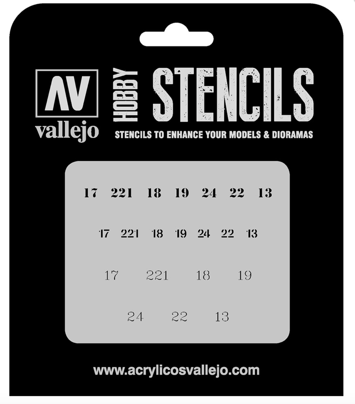 Vallejo: ST-AFV003 - Stencils - Soviet Numbers WWII