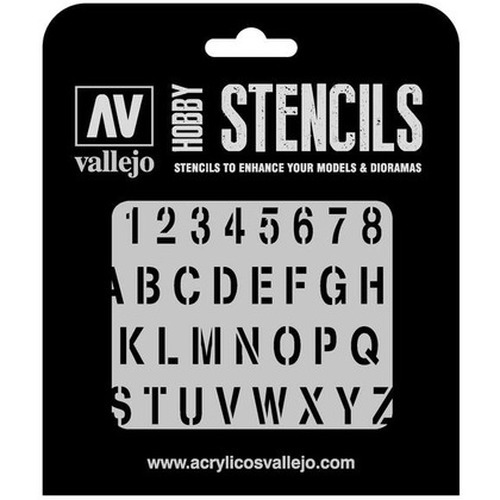 Vallejo: ST-LET002 - Stencils - Stamp Font